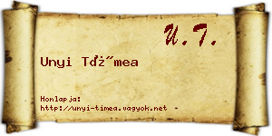Unyi Tímea névjegykártya