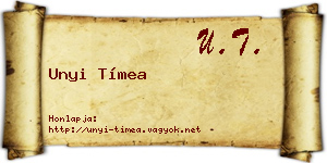 Unyi Tímea névjegykártya